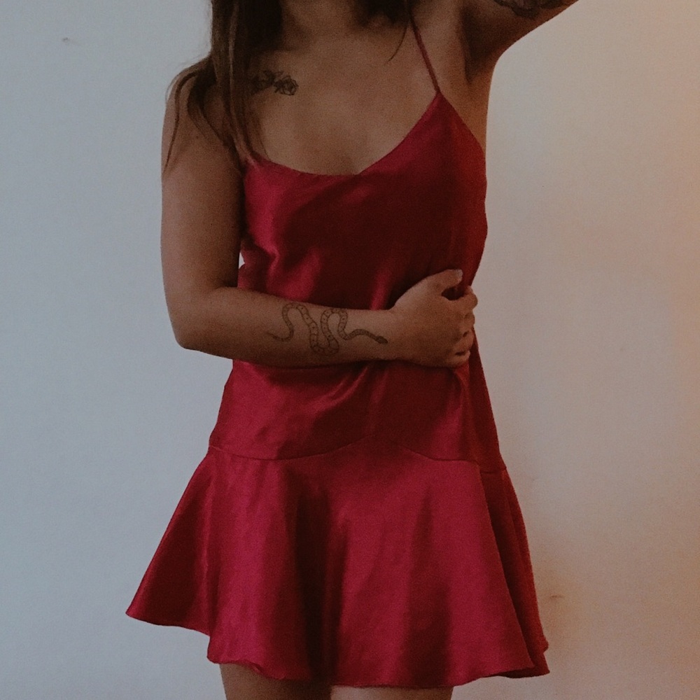 Vintage Victoria Secret Red Silky Dress